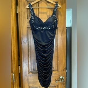 Blue rhinestone dress